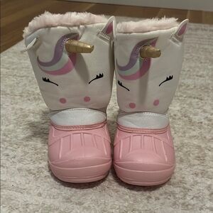 Toddler Pink Unicorn Winter Boots